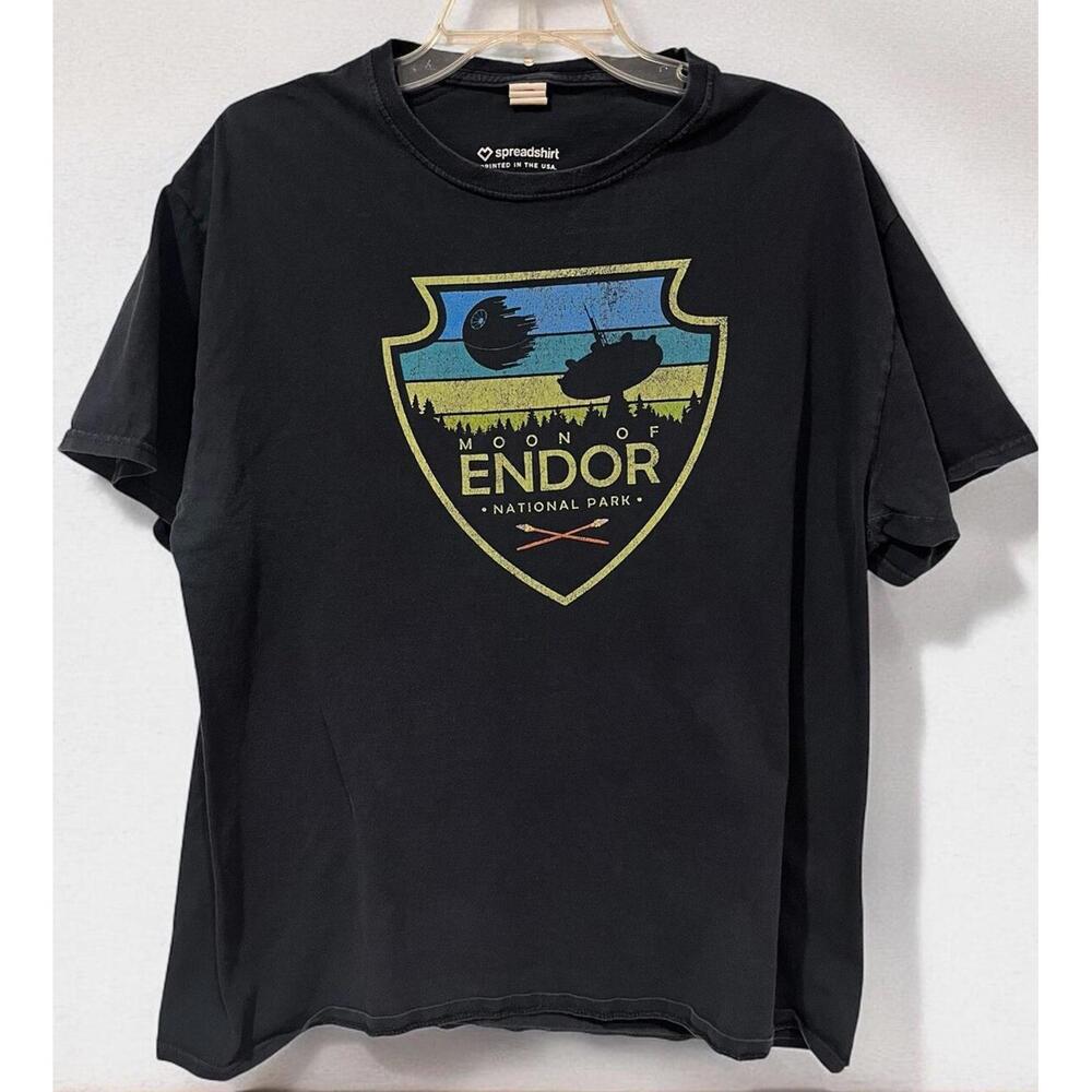 Moon Of ENDOR National Park: Home Of The Ewoks T-Shirt Large Faded Distressed